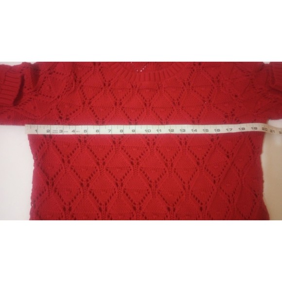 Tommy Hilfiger Women's Large Popcorn Knit Sweater Long Sleeve Embroidered Crew - Picture 7 of 9